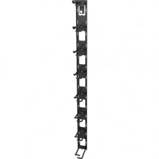 Vertiv Vertical Cable Wire Organizer with 8 Cable Rings - 0U| 2 pcs. (VRA1021) - Black - 2 Pack - 0U Rack Height - Metal VRA1021