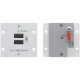 Kramer W-2UC Wall Plate Insert - Dual USB Charger - Wall Mount W-2UC