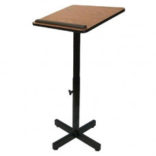 AmpliVox W330 - Xpediter Adjustable Lectern Stand - Rectangle Top - Black Base - 16" Table Top Width x 20" Table Top Depth - 44" Height - Assembly Required - High Pressure Laminate (HPL), Walnut - Particleboard - CARB, FSC, RoHS Compliance 