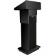 AmpliVox Executive Adjustable Column Lectern - 22" Table Top Width x 17" Table Top Depth - 44" Height - Melamine Laminate, Black - High Pressure Laminate (HPL), Wood W505A-BK