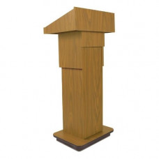 AmpliVox Executive Adjustable Column Lectern - Sculpted Base - 22" Table Top Width x 17" Table Top Depth x 22" Width x 17" Depth - Melamine Laminate, Maple - Wood W505A-MP