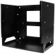 Startech.Com 8U Wallmount Server Rack with Built-in Shelf - Solid Steel - Adjustable Depth 12in to 18in - Mount your server network and telecom devices to the wall while storing your non-rackmountable equipment on the built-in shelf - Works with rack moun