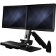 Startech.Com Wall Mounted Sit Stand Desk - For Dual Monitors up to 24in - Height Adjustable Standing Desk Converter - Ergonomic Desk - 2 Display(s) Supported24" Screen Support - 40.90 lb Load Capacity - 75 x 75, 100 x 100 VESA Standard - TAA Complian