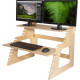 Ergoguys DUAL MONITOR STANDING DESK CONVERTER - Up to 32" Screen Support - 3" Height x 24" Width - Desktop - Baltic Birch Plywood, Wood - Tan WD002