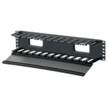 PANDUIT PatchLink Horizontal Cable Manager - Black - 2U Rack Height - 19" Panel Width - TAA Compliance WMPF1E