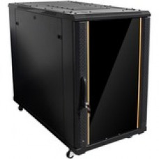 Istarusa Claytek WNG1810-P123UB Rack Cabinet - For Server - 18U Rack Height x 19" Rack Width - Floor Standing - Black - SPCC, SPCC, SPCC, Glass, Aluminum, Steel - 780 lb Dynamic/Rolling Weight Capacity - 1700 lb Static/Stationary Weight Capacity WNG1