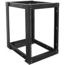 Istarusa Claytek 15U 1100mm Adjustable Open Frame Server Rack with 2U Supporting Tray - For Server - 15U Rack Height43.31" Rack Depth - Black - SPCC, Steel - 375 lb Maximum Weight Capacity - TAA Compliance WOR1511-SFH40