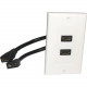 Comprehensive HDMI Wallplate 2 Port Pigtail - 2 x Total Number of Socket(s) - White - Plastic - 2 x HDMI Port(s) WP-HM2PT
