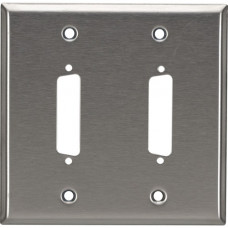 Black Box Wallplate - Stainless Steel, DB25, Double-Gang, 2-Port - 2 x Total Number of Socket(s) - 2-gang - Stainless Steel - TAA Compliant WP030