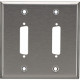 Black Box Wallplate - Stainless Steel, DB25, Double-Gang, 2-Port - 2 x Total Number of Socket(s) - 2-gang - Stainless Steel - TAA Compliant WP030
