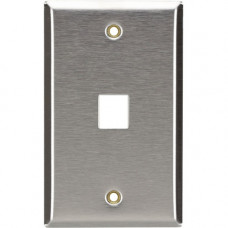 Black Box Keystone Wallplate - Stainless Steel, Single-Gang, 1-Port - 1 x Total Number of Socket(s) - 1-gang - Stainless Steel - TAA Compliant - TAA Compliance WP370