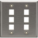 Black Box Keystone Wallplate - Stainless Steel, Double-Gang, 6-Port - 6 x Total Number of Socket(s) - 2-gang - Stainless Steel - TAA Compliant WP375