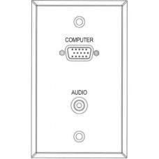 Black Box WP801 Faceplate - 1-gang - Stainless - 1 x Mini-phone Port(s) - 1 x VGA Port(s) WP801