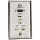 Black Box WP802 Faceplate - 1-gang - Stainless - 1 x Mini-phone Port(s) - 3 x RCA Port(s) - 1 x VGA Port(s) WP802