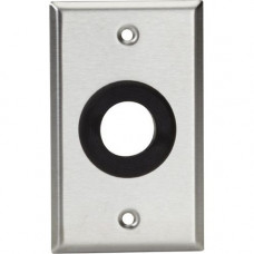 Black Box A/V Stainless Wallplate, Single-Gang, Rubber Grommet, 1" Hole - 1-gang - Stainless WP840