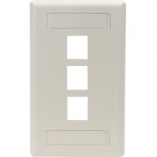 Black Box Keystone Wallplate - Single-Gang, 3-Port, Off White, 10-Pack - 3 x Socket(s) - 1-gang - Off White - TAA Compliant WPT468-10PAK