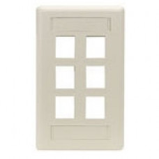 Black Box GigaStation2 6 Socket Network Faceplate - 6 x Socket(s) - Ivory WPT478