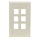 Black Box GigaStation2 6 Socket Network Faceplate - 6 x Socket(s) - Ivory WPT478