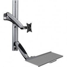 Tripp Lite Wall-Mount for Sit-Stand Desktop Workstation Standing Desk w/ Thin Client Mount - 27" Screen Support - 18 lb Load Capacity - Black, Silver WWSS1327RWTC