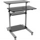 Tripp Lite Rolling Standing Desk/Workstation on Wheels, Height Adjustable, Mobile - 132.28 lb Load Capacity - 4 x Shelf(ves) - Floor - Medium Density Fiberboard (MDF), Steel - Black - TAA Compliance WWSSRC