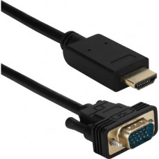 Qvs 10ft HDMI to VGA Video Converter Cable - 10 ft HDMI/VGA A/V Cable for Tablet, Projector, Monitor, Computer, Audio/Video Device - First End: 1 x 15-pin HD-15 Male VGA - Second End: 1 x HDMI Male Digital Audio/Video - Supports up to 1920 x 1080 XHDV-10