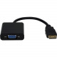 Qvs Mini-HDMI to VGA Video Converter - 6" Mini-HDMI/VGA Video Cable for Projector, Monitor, Notebook, Tablet, PC, Video Device - First End: 1 x HD-15 Female VGA - Second End: 1 x Mini HDMI Male Video - Supports up to 1920 x 1080 - Black XHDVC-MF