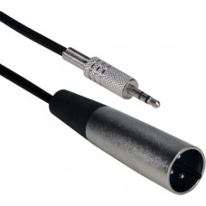 Qvs 6ft XLR Male to 3.5mm Male Balanced Audio Cable - 6 ft Mini-phone/XLR Audio Cable for Audio Device, Camcorder, MP3 Player, Computer, CD Player, Audio Mixer - First End: 1 x Mini-phone Male Audio - Second End: 1 x XLR Male Audio - Black XLRSM-06