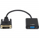 Rocstor Premium DVI-D to VGA Active Adapter - Resolutions up to 1920x1200 - DVI/VGA for Monitor, Projector, Video Device, Notebook, Desktop Computer, 6 Inch - 1 Pack - 1 x DVI-D - 1 x HD-15 Female VGA, - Black - DVI-D TO VGA CONVERTER ADAPTER 1920X1200 - 