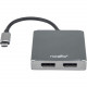 Rocstor Premium USB-C to Dual DisplayPort Multi Monitor Adapter - 4K 60Hz - USB Type- C 2-Port MST Hub - for Mac and Windows - 4Kx2K 60Hz Resolutions up to 3840x2160 @ 60Hz - for MacBook Pro, Notebook/Desktop PC - USB-C to 2x DP Splitter - ALUMINUM ADAPTE