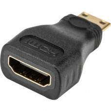 Rocstor Premium HDMI to HDMI Mini Adapter - F/M - 1 Pack - 1 x HDMI Female Digital Audio/Video - 1 x Mini Type C HDMI Male Digital Audio/Video - Gold Connector - Black - Adapter - HDMI/Mini-HDMI A/V Cable for Audio/Video Device, Projector, TV, Monitor, Ta