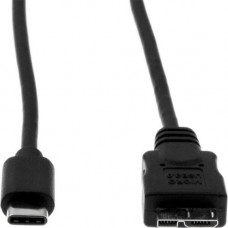Rocstor Premium USB-C to Micro-B Cable 3ft (1m) - M/M - USB 3.0 - USB Type-C to Micro-USB Cable - USB for External Hard Drive, Tablet, Notebook - 3 ft - 1 Pack - 1 x Type C Male USB - 1 x Type B Male Micro USB - Nickel Plated - Shielding - Black CABLE 1M 
