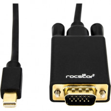 Rocstor Premium 6 ft Mini DisplayPort to VGA Adapter Cable - mDP to VGA cable supports 1920x1200 1080p Resolution - Mini DisplayPort to VGA cable for Projector, Monitor, PC, Desktop Computer, Notebook, Ultrabook, Video Device, TV - 6 ft (2m) - 1 Pack - 1 