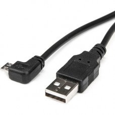 Rocstor Premium 1 ft Micro USB Cable - A to Right Angled Micro B - USB Type A Male - Micro USB Type B Male - 1ft - Black USB Cable - 1 ft USB Data Transfer Cable for Digital Camera, Smartphone, PDA, Tablet PC, GPS - USB Type A Male USB - USB Type B Male M