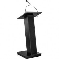 Oklahoma ZED Lectern with Speaker - Black - High Pressure Laminate (HPL), Medium Density Fiberboard (MDF), Steel ZED