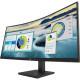 HP P34HC G4 34" WQHD Curved Screen Edge LED LCD Monitor - 21:9 - Black - 34" Class - Vertical Alignment (VA) - 3440 x 1440 - 250 Nit - 5 ms - 100 Hz Refresh Rate - HDMI - DisplayPort - USB Hub, KVM Switch 21Y56AA#ABA