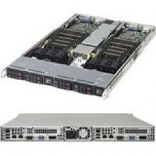 Supermicro 1028TR-T Barebone System - 1U Rack-mountable - Intel C612 Chipset - 2 Number of Node(s) - Socket LGA 2011-v3 - 2 x Processor Support - Black - 512 GB DDR4 SDRAM DDR4-2133/PC4-17000 Maximum RAM Support - Serial ATA/600 RAID Supported Controller 