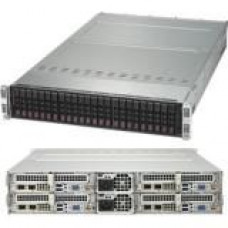 Supermicro SuperServer 2028TP-HC1R-SIOM Barebone System - 2U Rack-mountable - Intel C612 Chipset - 4 Number of Node(s) - Socket R3 LGA-2011 - 2 x Processor Support - Black - 2 TB DDR4 SDRAM DDR4-2400/PC4-19200 Maximum RAM Support - 12Gb/s SAS RAID Support