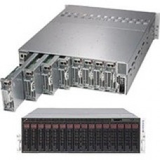Supermicro SuperServer 5039MP-H8TNR Barebone System - 3U Rack-mountable - Intel C621 Chipset - 8 Number of Node(s) - Socket P LGA-3647 - 1 x Processor Support - Black - 1 TB DDR4 SDRAM DDR4-2933/PC4-23466 Maximum RAM Support - Serial ATA/600 - ASPEED AST2