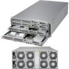 Supermicro SuperServer F618H6-FTPT+ Barebone System - 4U Rack-mountable - Intel C612 Chipset - 4 Number of Node(s) - Socket R3 LGA-2011 - 2 x Processor Support - Black - 2 TB DDR4 SDRAM DDR4-2133/PC4-17000 Maximum RAM Support - 12Gb/s SAS, Serial ATA/600 