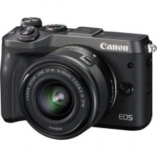 Canon EOS M6 24.2 Megapixel Mirrorless Camera with Lens - 15 mm - 45 mm - Black - 3" Touchscreen LCD - 3x Optical Zoom - Optical (IS) - 6000 x 4000 Image - 1920 x 1080 Video - HD Movie Mode - Wireless LAN - TAA Compliance 1724C011