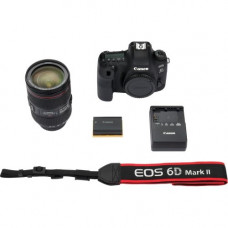 Canon EOS 6D Mark II 26.2 Megapixel Digital SLR Camera with Lens - 24 mm - 105 mm - 3" Touchscreen LCD - 4.4x Optical Zoom - Digital (IS) - 6240 x 4160 Image - 1920 x 1080 Video - HD Movie Mode - Wireless LAN - TAA Compliance 1897C009