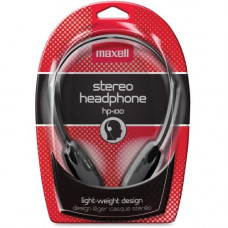 Maxell 100 Lightweight Stereo Headphone - Stereo - Black - Mini-phone - Wired - 20 Hz 20 kHz - Nickel Plated Connector - Over-the-head - Binaural - Supra-aural - 4 ft Cable 190319