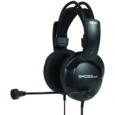 Koss SB40 Headsets & Gaming - Stereo - Mini-phone - Wired - 120 Ohm - 20 Hz - 20 kHz - Over-the-head - Binaural - Circumaural - 7.87 ft Cable - Noise Cancelling, Noise Reduction, Dynamic Microphone - Black 194738
