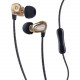 Maxell Dual Driver Earbuds - Stereo - Wired - Earbud - Binaural - In-ear - Gold 199771
