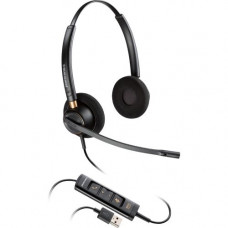 Plantronics Corded Headset with USB Connection - Stereo - USB - Wired - Over-the-head - Binaural - Supra-aural - Noise Canceling - TAA Compliance 203444-01