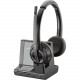 Plantronics Savi 8200 Series Wireless Dect Headset System - Stereo - Black - Wireless - Bluetooth/DECT 6.0 - 590.6 ft - 32 Ohm - 20 Hz - 20 kHz - Over-the-head - Binaural - Supra-aural - Noise Cancelling Microphone - Noise Canceling - TAA Compliance 20732