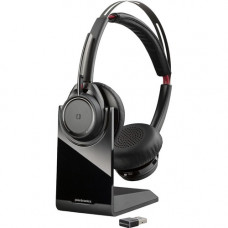 Plantronics Voyager Focus UC B825 Headset - Stereo - USB - Wireless - Bluetooth - 98 ft - Over-the-head - Binaural - Ear-cup - Noise Canceling - Black - TAA Compliant - TAA Compliance 211709-101