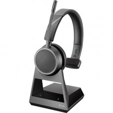 Plantronics Voyager 4210 Office, 2-Way Base, USB-A - Mono - Wireless - Bluetooth - 300 ft - 32 Ohm - 20 Hz - 20 kHz - Over-the-head - Monaural - Supra-aural - MEMS Technology, Uni-directional, Noise Cancelling Microphone - TAA Compliance 212730-01