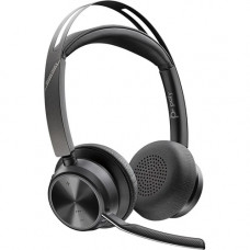 Plantronics Poly Voyager Focus 2 Headset - Stereo - USB Type A - Wired/Wireless - Bluetooth - 164 ft - 20 Hz - 20 kHz - Over-the-head - Binaural - Ear-cup - MEMS Technology, Noise Cancelling, Electret, Condenser Microphone - Noise Canceling 214432-01