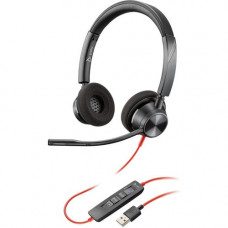 Plantronics Poly Blackwire 3320, USB-A - USB Type A - Wired - 32 Ohm - 20 Hz - 20 kHz - Over-the-head - Binaural - Noise Canceling - Black - TAA Compliant - TAA Compliance 213934-101